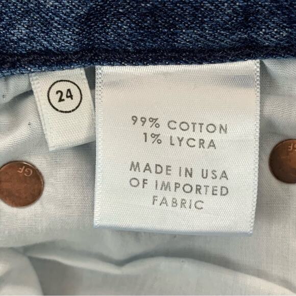 GRLFRND Tatum Cropped Straight Leg Frayed Raw Hem Button Fly Women's -  Size: 24 - Picture 14 of 16